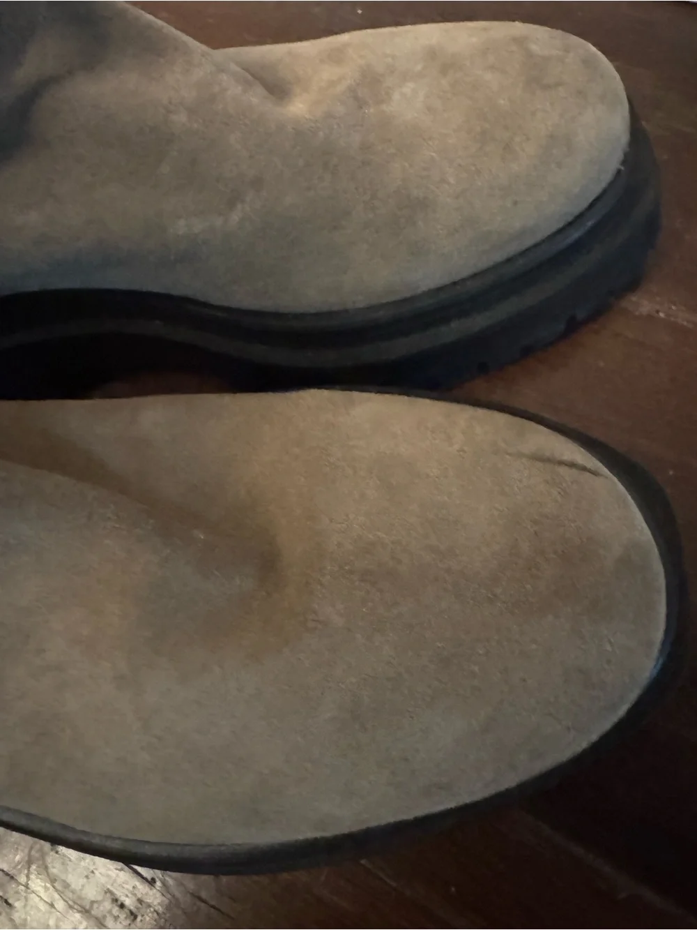 Pilcro Anthropologie Taupe Moto Suede Ankle Boots Chunky Lug Sole Size 37